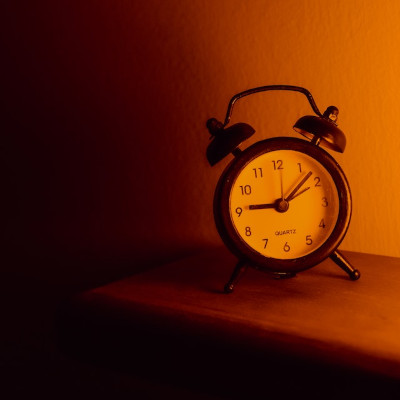 clock in a dark room