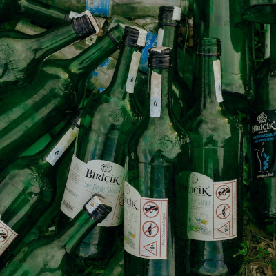 empty alcohol bottles dumped