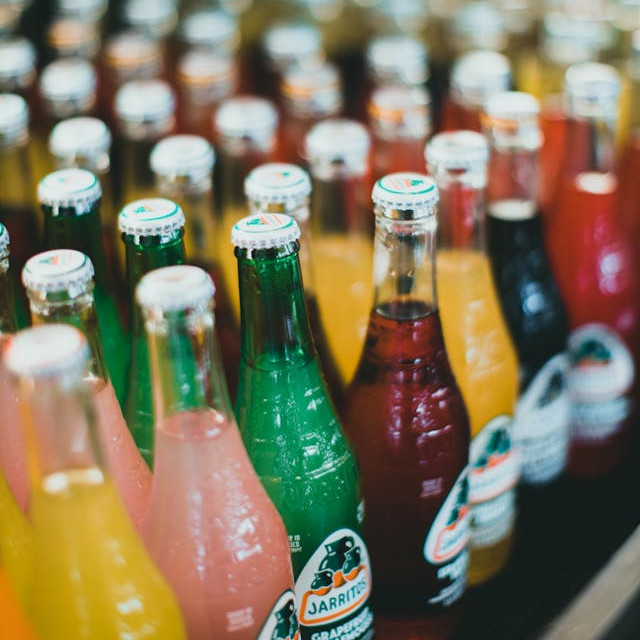 colorfull non alcoholic beverage bottles