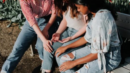 Friends sitting